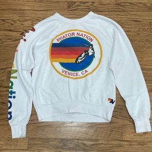 Aviator Nation Unisex Sweatshirt [Color: White, Size: XS]